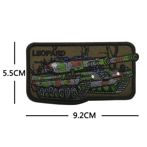 Leopard Battle Tank Embroidered Velcro Patch