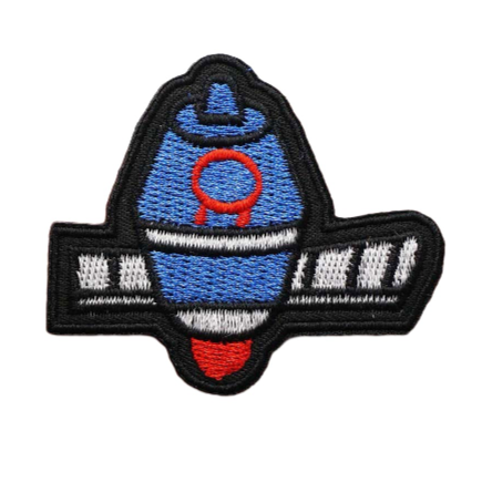 Rocket Ship 'One Exhaust' Embroidered Velcro Patch