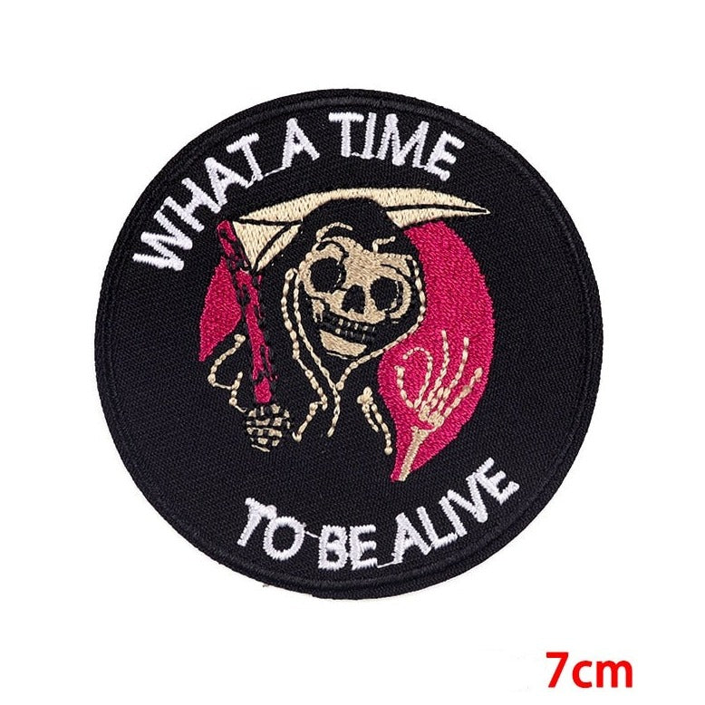 Grim Reaper 'What A Time To Be Alive | 1.0' Embroidered Patch