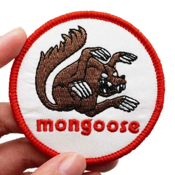 Mongoose 'Attacking | Round' Embroidered Velcro Patch