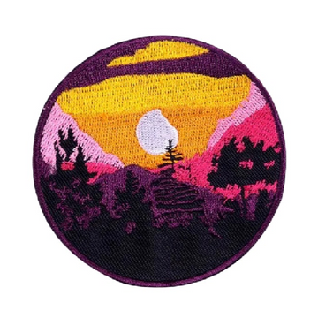 Sunset 'Mountain and Forest' Embroidered Patch