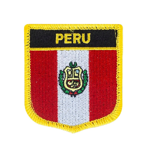 Peru Flag Embroidered Velcro Patch