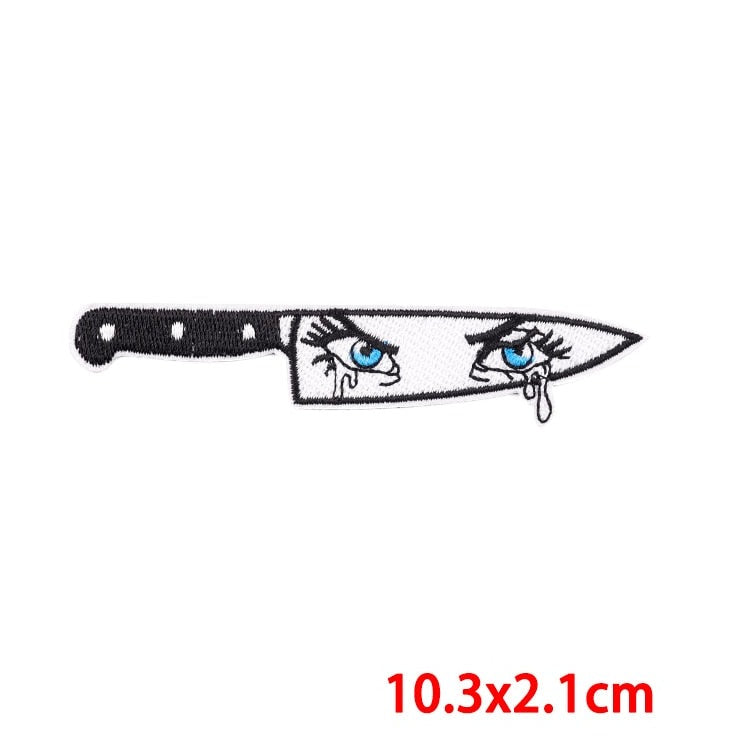 Knife 'Crying Eyes' Embroidered Patch