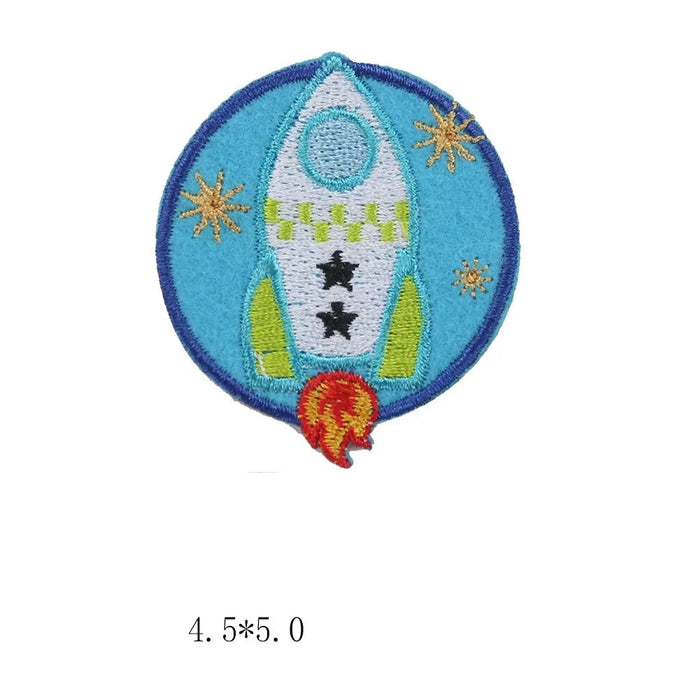 Cute 'Rocket Ship' Embroidered Patch