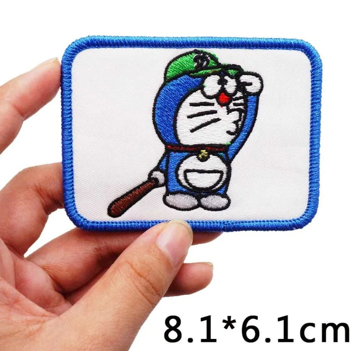 Doraemon 'Playing Baseball | Square' Embroidered Patch