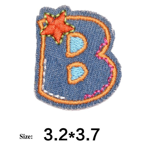 Letter B 'Denim Letter' Embroidered Patch