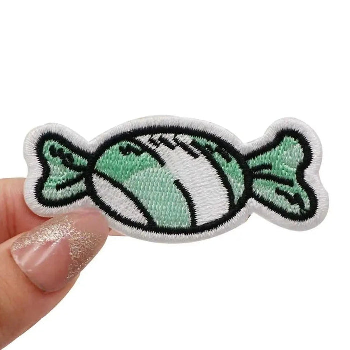 Cute 'Mint Candy' Embroidered Velcro Patch