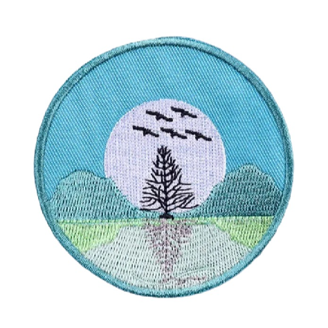Moon 'Nature Lake' Embroidered Patch