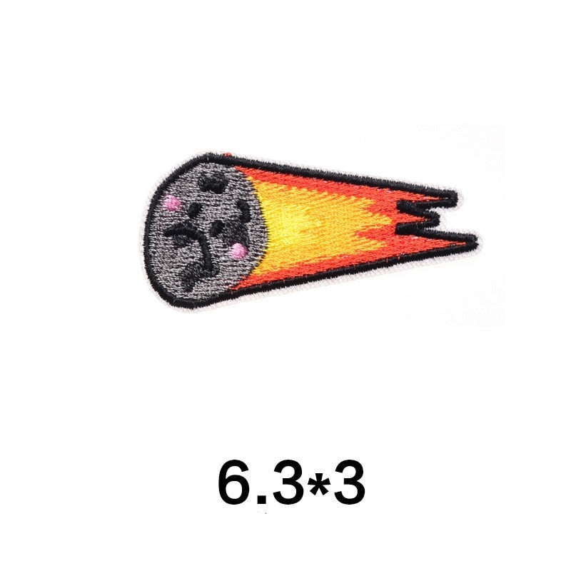 Cute 'Flaming Meteor | Sad' Embroidered Patch