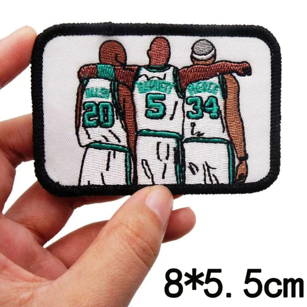 Basketball Player 'Allen-Garnett-Pierce | Square' Embroidered Patch