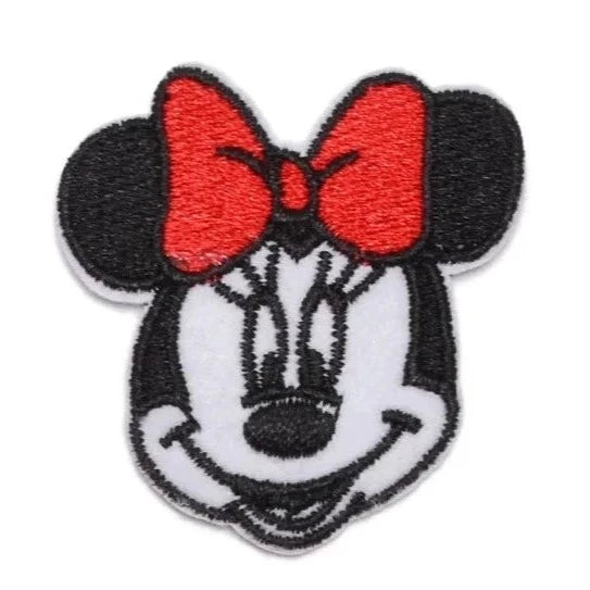 Mickey Mouse 'Minnie Head | Red Bow' Embroidered Patch