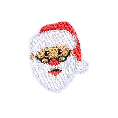 Christmas 'Santa Claus Head | Eyeglasses' Embroidered Patch