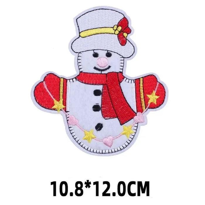 Christmas 'Snowman | Stars and Heart Lights' Embroidered Patch