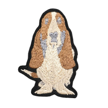 Basset Hound 'Serious | 1.0' Embroidered Velcro Patch