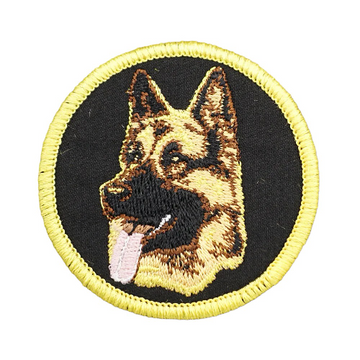 German Shepherd 'Head | Round' Embroidered Velcro Patch