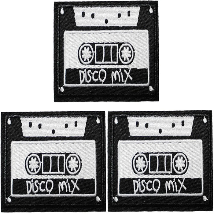 Disco Mix Casette Tape 'Set of 3' Embroidered Patch