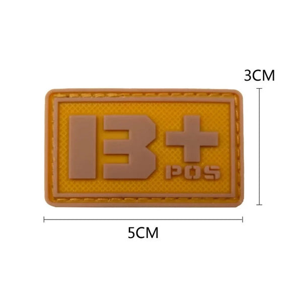 Blood Type 'B Positive | 1.0' PVC Rubber Velcro Patch