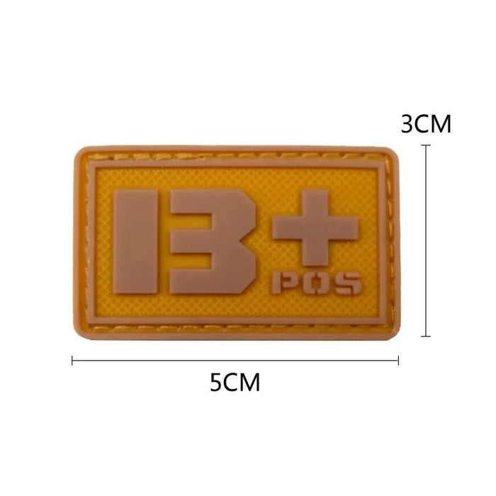 Blood Type 'B Positive | 1.0' PVC Rubber Velcro Patch