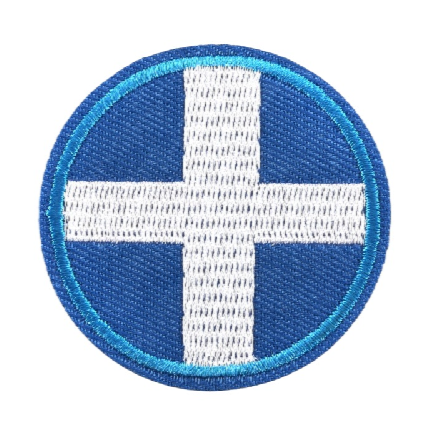 Small Round Flag 'Greece' Embroidered Patch