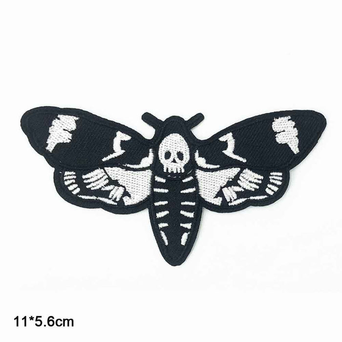 Death's-Head Hawkmoth 'Black and White' Embroidered Patch