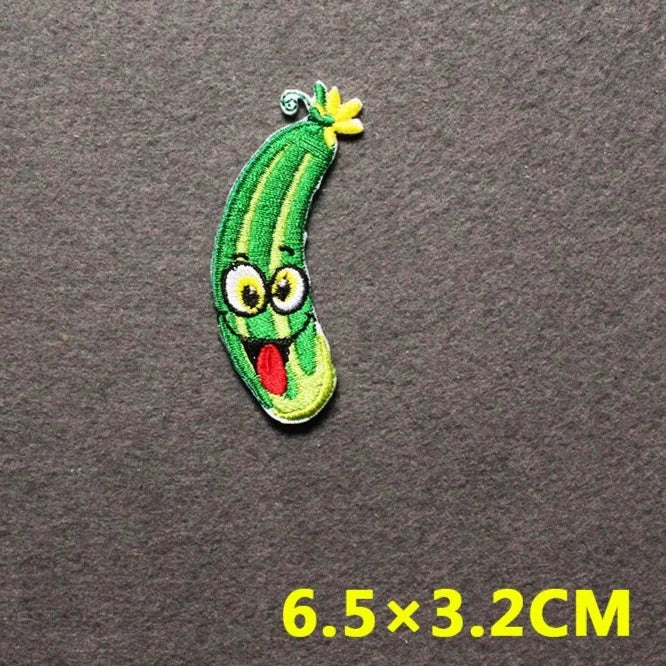 Cute Cucumber 'Silly' Embroidered Patch