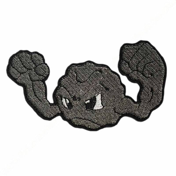 Pocket Monster 4" 'Geodude | Muscular Arms' Embroidered Patch Set