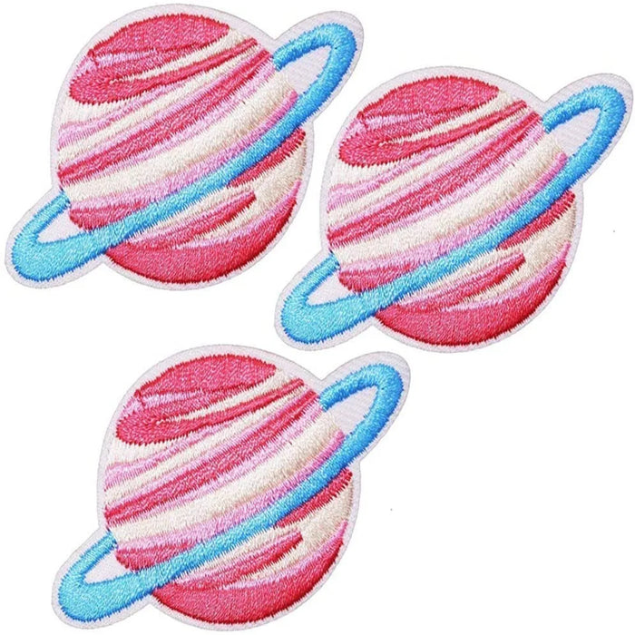 Pink Saturn 'Set of 3' Embroidered Patch