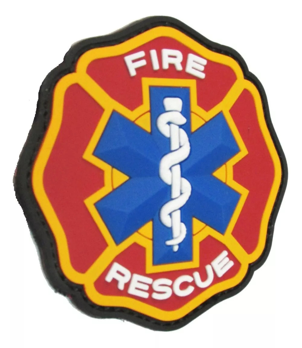 Paramedic 'Fire Rescue' PVC Rubber Velcro Patch