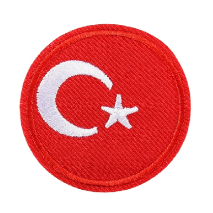 Small Round Flag 'Turkey' Embroidered Patch