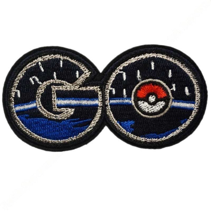 Pocket Monster 4" 'GO Logo' Embroidered Patch Set