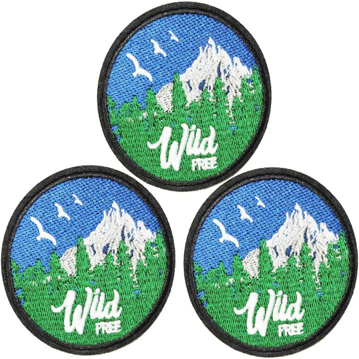Wild Free Mountain 'Set of 3' Embroidered Patch