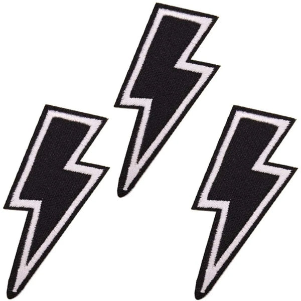 Lightning Bolt 'Set of 3' Embroidered Patch