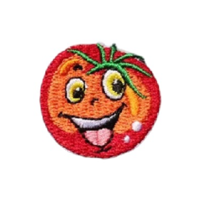 Cute Tomato 'Surprised' Embroidered Patch