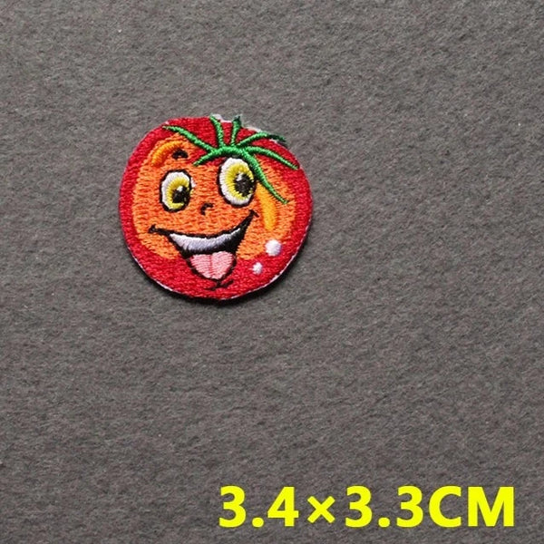 Cute Tomato 'Surprised' Embroidered Patch