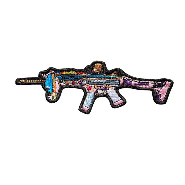 Military Tactical 'Colorful Rifle Gun' Embroidered Velcro Patch