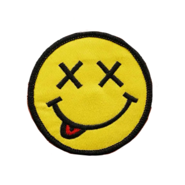 Funny Emoji 'Tongue Out' Embroidered Velcro Patch