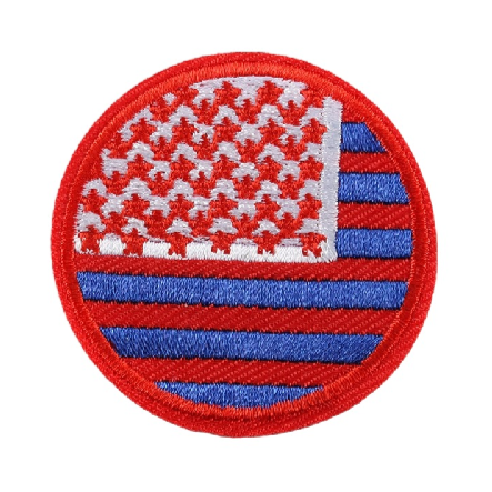 Small Round Flag 'United States of America' Embroidered Patch