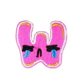 Cute Letter W 'Waterproof Eyelashes' Embroidered Patch