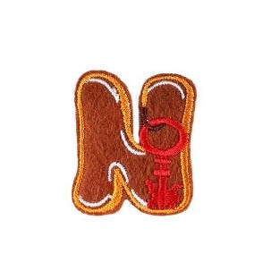 Cute Letter N 'Nail Hook' Embroidered Patch