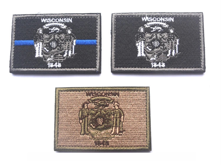 Flag 'Wisconsin' Embroidered Velcro Patch