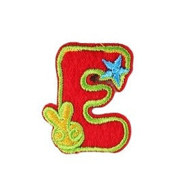 Cute Letter E 'Easter Bunny' Embroidered Patch