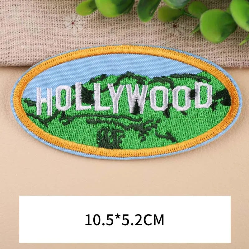 Hollywood Logo 'Oval' Embroidered Patch