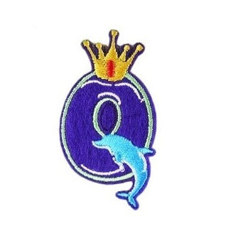 Cute Letter Q 'Queen Crown' Embroidered Patch