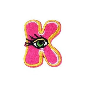 Cute Letter K 'Keen Eye' Embroidered Patch
