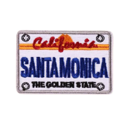 California License Plate 'Santa Monica' Embroidered Patch