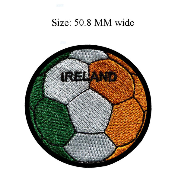 Soccer Ball 'Ireland Flag' Embroidered Patch