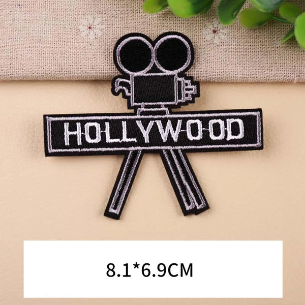 Movie Camera 'Hollywood' Embroidered Patch