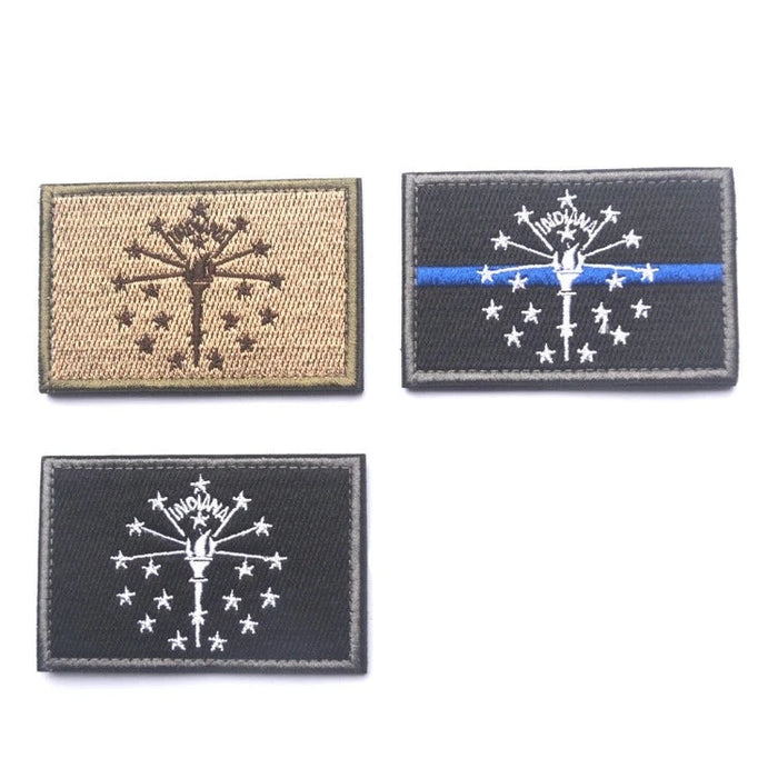 Flag 'Indiana' Embroidered Velcro Patch