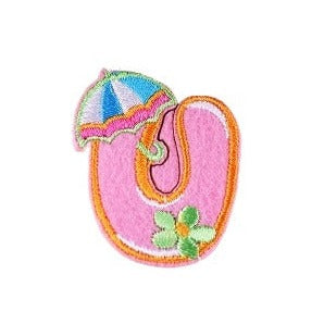 Cute Letter U 'Umbrella' Embroidered Patch