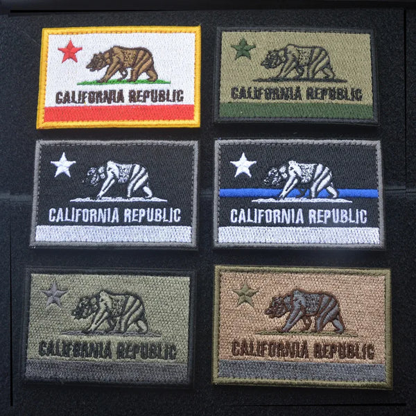 Flag 'California Republic' Embroidered Velcro Patch